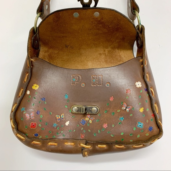 Boho Leather bag, Vintage Western Leather bag - Picture 5 of 16